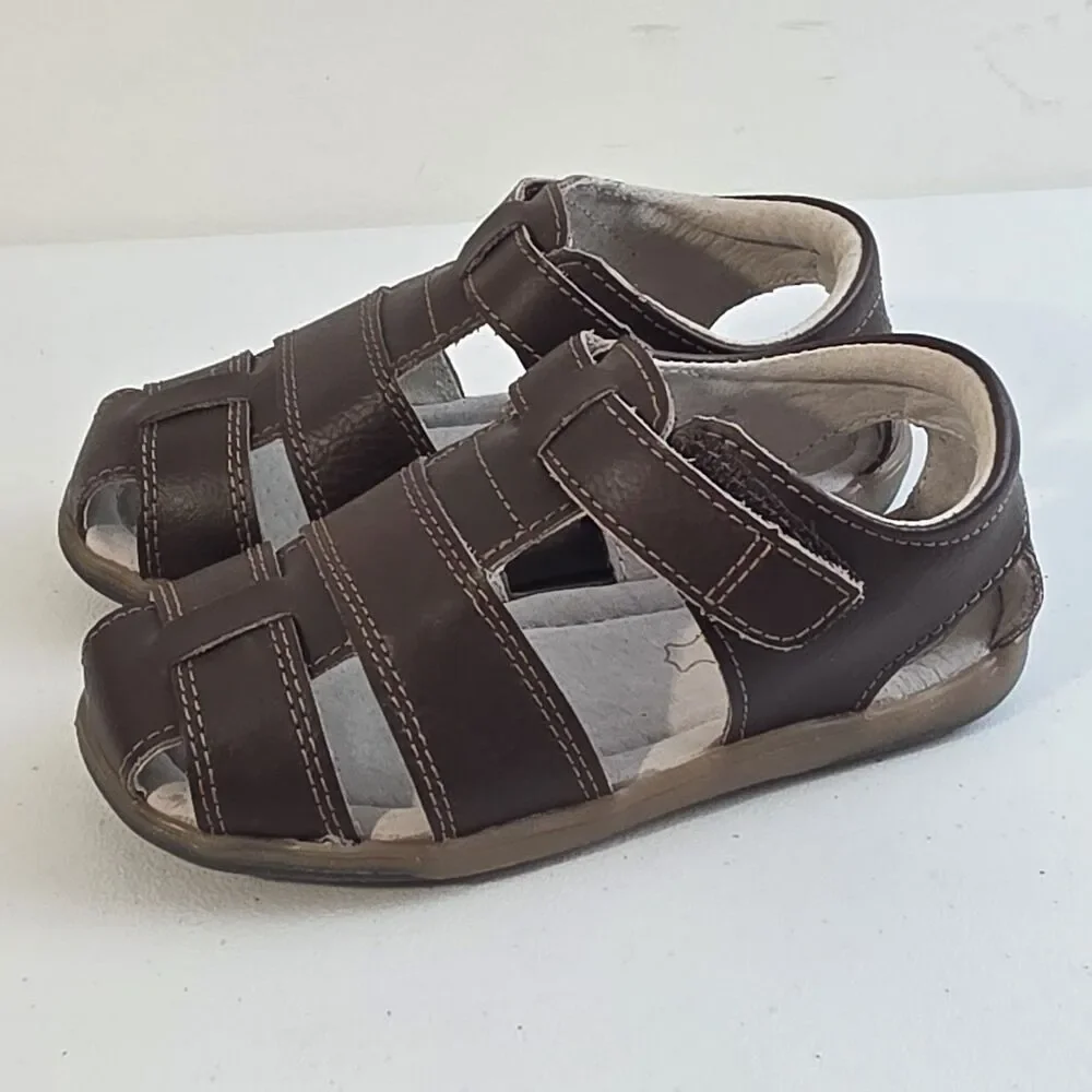 See Kai Run Kids Shoes Jude IV Brown Sandals Fishermans US Size 10 Toddler Nwob